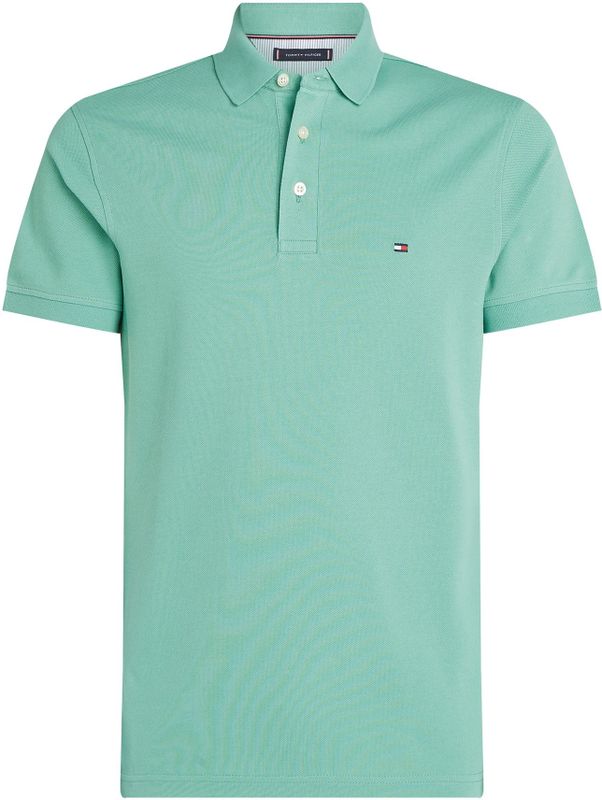 Tommy Hilfiger - Korte Mouwen Polo - Groen - Pique - Slim Fit