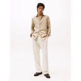 Tommy Hilfiger - Pigment Dyed Shirt - Effen - Beige - Popeline - 100% Linnen