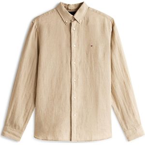 Tommy Hilfiger - Pigment Dyed Regular Fit Shirt - Popeline - Beige - 100% Linnen