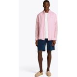 Tommy Hilfiger Hemd Lange Mouw - Roze Pigment Dyed - 100% Linnen