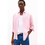 Tommy Hilfiger Hemd Lange Mouw - Roze Pigment Dyed - 100% Linnen