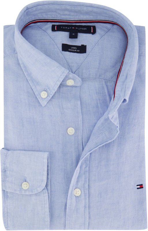 Tommy Hilfiger - Pigment Dyed Shirt - T-shirt - Lichtblauw - Popeline