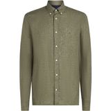 Tommy Hilfiger - Overhemd - Groen - Linnen - Normale Fit