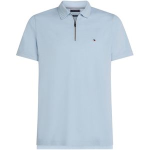 Tommy Hilfiger Pique Zip Regular Polo, heren poloshirt, blauw