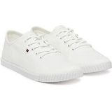 Tommy Hilfiger - CANVAS LACE UP SNEAKER - Vrijetijdsschoen - Wit - Vetersluiting