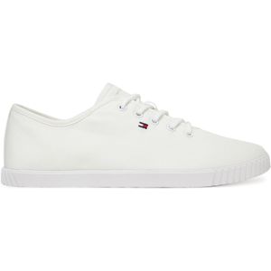 Tommy Hilfiger - CANVAS LACE UP SNEAKER - Vrijetijdsschoen - Wit - Vetersluiting