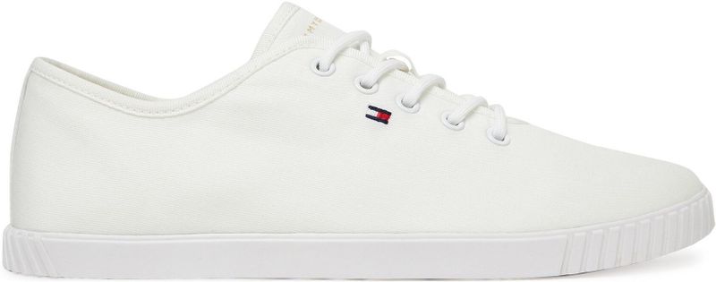 Tommy Hilfiger - CANVAS LACE UP SNEAKER - Vrijetijdsschoen - Wit - Vetersluiting
