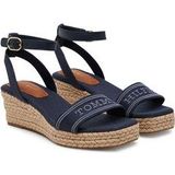 Donkerblauwe Bandjessandaal - Zomerschoen - Gespsluiting - Sleehak