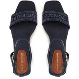 Donkerblauwe Bandjessandaal - Zomerschoen - Gespsluiting - Sleehak