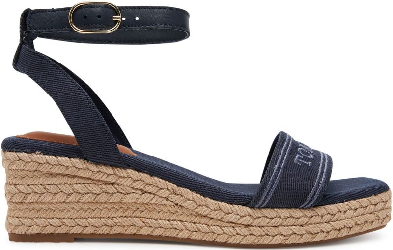 Donkerblauwe Bandjessandaal - Zomerschoen - Gespsluiting - Sleehak