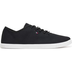 Tommy Hilfiger Sneaker »CANVAS LACE UP SNEAKER«, Freizeitschuh, Halbschuh, Schnürschuh mit gestickter Logoflagge