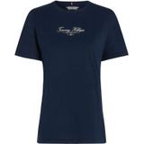 Tommy Hilfiger - Donkerblauw Script Tee - T-shirt - Katoen