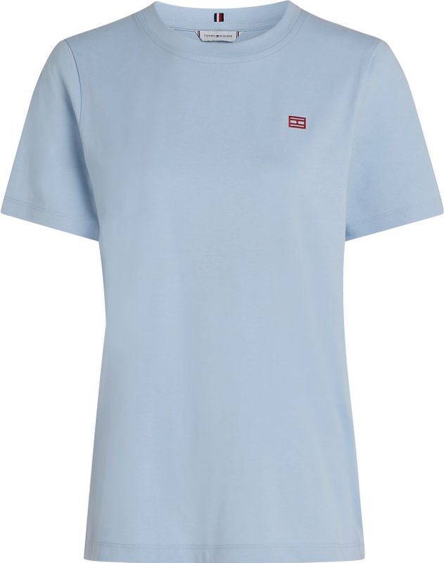 Tommy Hilfiger - Reg Contrast Vlag SS Tee - Breezy Blue - T-shirt