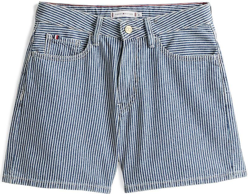 Jeans - Gestreept - Denim - Kort - Mid Waist