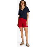 Tommy Hilfiger T-Shirt »SLUB CROP V-NK SS«, mit offener Kante, mit Logostickerei