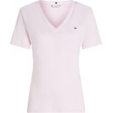 TOMMY HILFIGER - Slim Cody V-NK SS - T-shirt - Lichtroze - Katoen