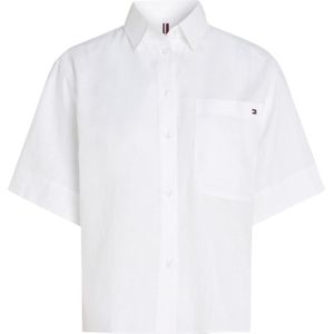 TOMMY HILFIGER - ESS Linnen Relaxed S/S Shirt - Wit - 100% Linnen