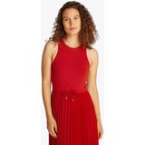 TOMMY HILFIGER Mouwloze midi-jurk voor dames, blauw (Dark Night Navy), XS, Rood (Primary Red), XXS