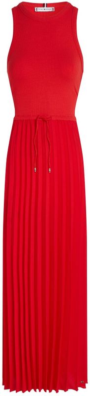 TOMMY HILFIGER Mouwloze midi-jurk voor dames, blauw (Dark Night Navy), XS, Rood (Primary Red), XXS