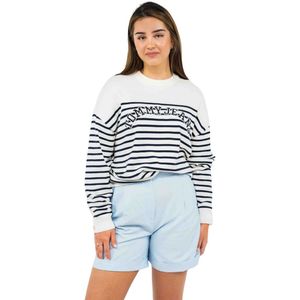 TOMMY HILFIGER Dames LINNEN MIX GEPLEATEERD KORT WW0WW44767, Blauw, 32, Blauw (Breezy Blue), 58