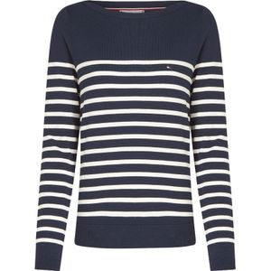 Tommy Hilfiger Strickpullover »CO JERSEY STITCH BOAT-NK SWEATER«, mit Tommy Hilfiger Logo-Flag am Ärmel