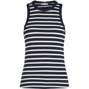 Tommy Hilfiger - Geribbelde Tanktop - Zwart - Stretch Viscose