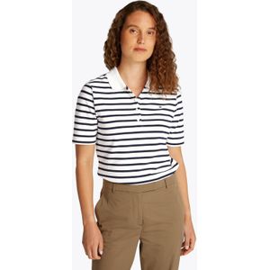 Tommy Hilfiger - Poloshirt - Stretchkatoen - Knoopsluiting - Geborduurde Vlag