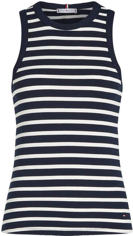Tommy Hilfiger Dames Slim Rib Stretch Tank Top, Meerkleurig, XXS