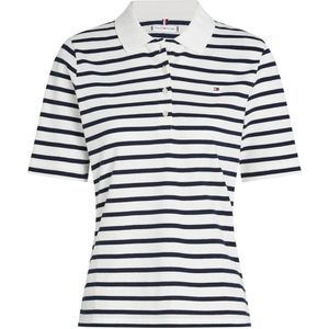 T-shirt - Gestreept - Katoen - Polokraag - Normale Pasvorm