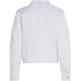 Tommy Hilfiger - DNM SLIM JACKET - Jack - Optic White - Katoen - Logoborduursel