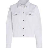 Tommy Hilfiger - DNM SLIM JACKET - Jack - Optic White - Katoen - Logoborduursel