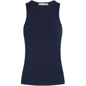 TOMMY HILFIGER - Slim 5x2 Rib Tank Top - Donker Navy Blauw - Dames