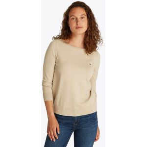 Tommy Hilfiger Strickpullover »CO JERSEY STITCH BOAT-NK SWEATER«, mit Tommy Hilfiger Logo-Flag am Ärmel