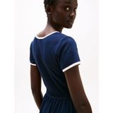 Blousejurk - Effen - Katoen - Contrasterende Inserts - 3/4 Lengte