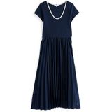 Blousejurk - Effen - Katoen - Contrasterende Inserts - 3/4 Lengte