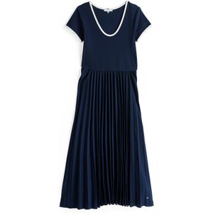 Blousejurk - Effen - Katoen - Contrasterende Inserts - 3/4 Lengte