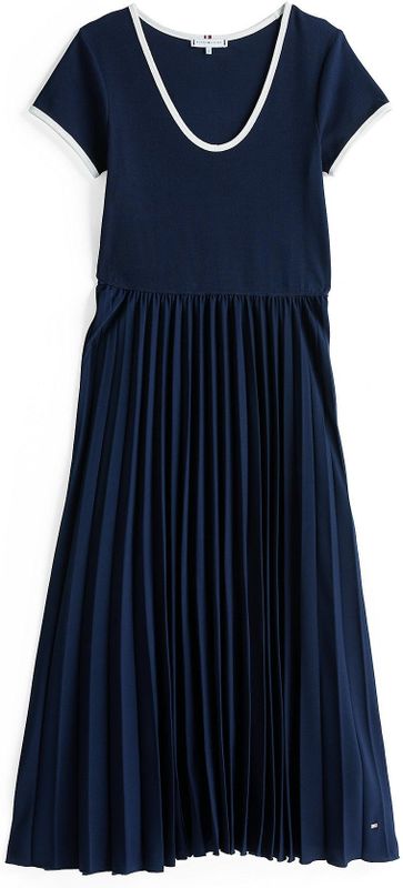 Blousejurk - Effen - Katoen - Contrasterende Inserts - 3/4 Lengte