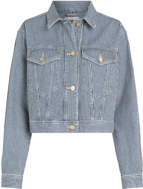 Tommy Hilfiger - Tussenjas - Blauw - Denim - Rechte Zoom, Knoopsluiting, Normale Pasvorm