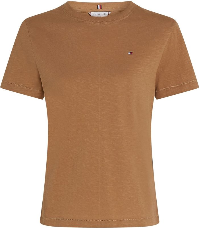 TOMMY HILFIGER - Slub Reg C-nk Ss WW0WW44433 - T-shirt - Kaki