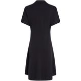 TOMMY HILFIGER - LYOCELL OPEN-NK F&F POLO JURK - Zwart - 65% Lyocell