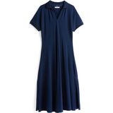 Tommy Hilfiger - Jurk - Navy - Jersey - Polokraag, Effen, 3/4 Lengte