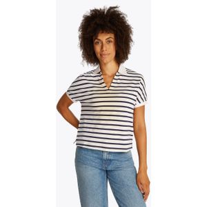 TOMMY HILFIGER - Lyocell Open-nk - Casual Polo SS - Veelkleurig - Calico Dark Night Navy Stp