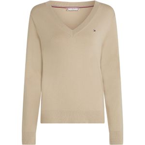 Tommy Hilfiger - CO JERSEY STITCH LS V-NK - Trui - Beige