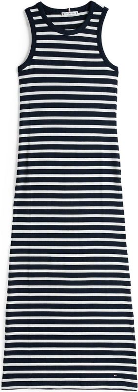 TOMMY HILFIGER - Jurk - Donkerblauw - Jersey - Gestreept