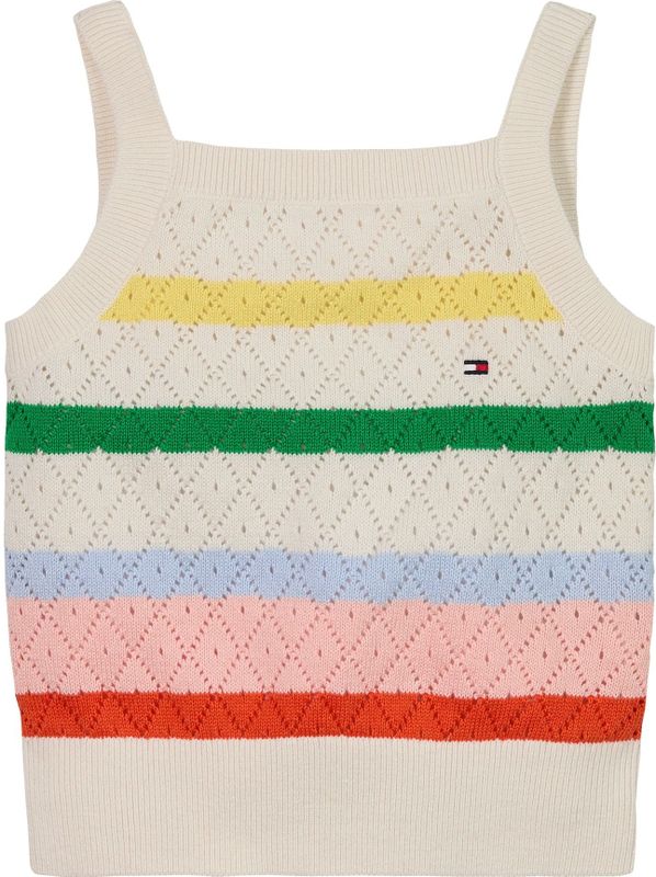 Tommy Hilfiger - Spaghetti Top - Wit - Katoen - Crochet Details