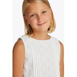 Tommy Hilfiger - EMBROIDERED COTTON DRESS SLVLS - Zomerjurk - Wit - Met Delicate Gaatjesborduursel