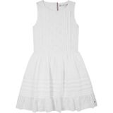 Tommy Hilfiger - EMBROIDERED COTTON DRESS SLVLS - Zomerjurk - Wit - Met Delicate Gaatjesborduursel