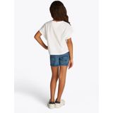 Tommy Hilfiger - HILFIGER SEQUINS FLAG TEE SS - T-shirt - Wit - Katoen