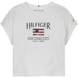 Tommy Hilfiger - HILFIGER SEQUINS FLAG TEE SS - T-shirt - Wit - Katoen