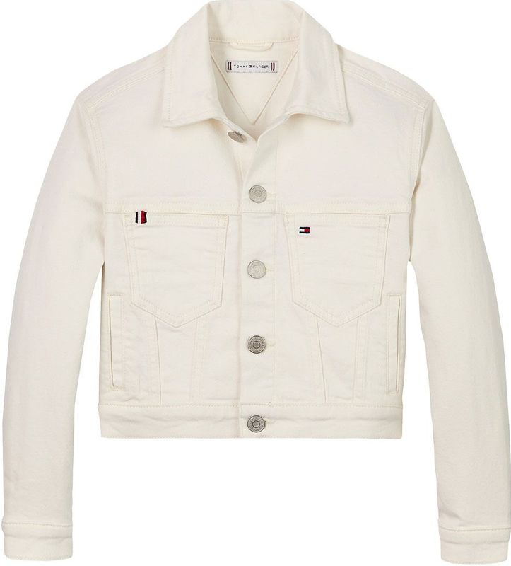 Tommy Hilfiger - Spijkerjas - Wit - Knoopsluiting - Klassieke Kraag